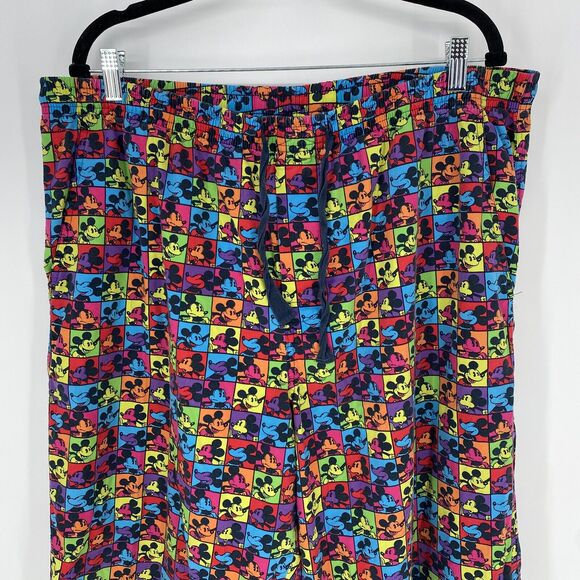 Disney Parks Scrub Pants Mickey Color Block Unisex Adult Size XXL - Picture 4 of 6